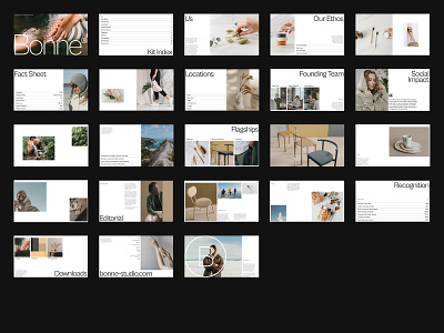 Pitch.com — Bonne Deck (A) colour deck design eco editorial grid index layout minimal pitch deck presentation typography ui ux visual direction website