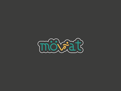 Mövat - Logo design branding adobe illustrator brand brand identity branding cyan flat graphic design icon illustration illustrator logo logo design runner sport yellow
