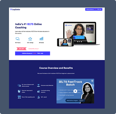 Booking landing page design