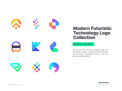 Modern Futuristic Technology Logo Collection - Logofolio 2022 a b c d e f g h i j k l m n blockchain branding colorful crypto logo design ecommerce fintech finance futuristic gradient logo logo collection logodesign logomark logotype minimalist logo modern logo tech technology