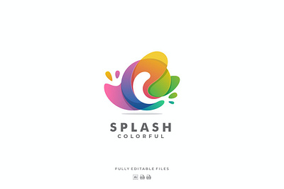 Splash Gradient Colorful Logo 3d letter abstract branding concept creative design effect splash gradient illustration logo logo effect logo text splash ui vector