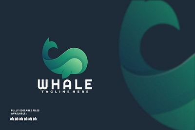 Whale Gradient Colorful Logo 3d letter abstract branding concept creative design gradient graphic design illustration logo motion graphics vector vector logo