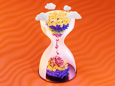 3D Hourglass from 2D Illustration 2d to 3d 3d 3dartwork blender blender3d colorful colors contrast cute desert design flowers forwardfestivals hourglass illustration isometric isometric art nature