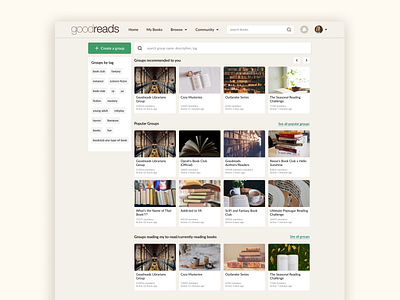 Goodreads Community List Redesign amazon book book site community goodreads group page list reading redesign social network ui ux ux design web design web page website