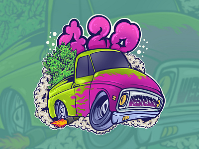 car weed illustration apparel design design graphicdesign illustration merchandise merchandise design