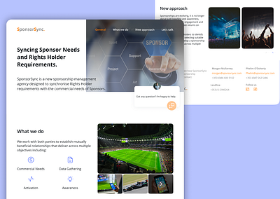 SponsorSync design landing page ui ux