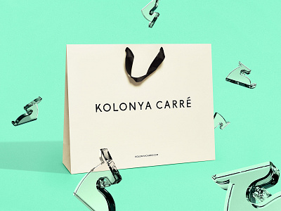 Kolonya Carré Shopping Bag amblem brand identity branding branding design deer design doe graphic design illustration oksalyesilok shopping bag