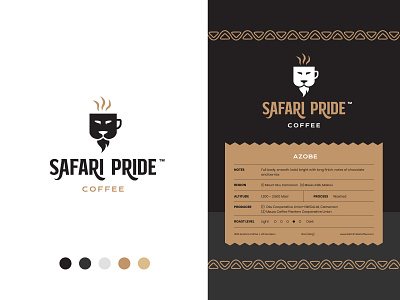 Safari Pride Coffee - Final Logo & Packaging Labels abstract brand identity coffee coffee brand coffee label coffee logo coffee packaging label lion lion brand lion logo logo logo design modern packaging packaging design