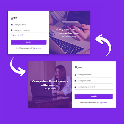 Login and Registration Form in HTML CSS css form form design html css responsive form signup form signup page