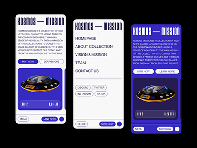 Kosmos Mission Responsive 2022 trends art direction clean creative design illustration menu mobile design navigation nft nft collection nfts responsive responsive design ui ui elements uidesign ux web web design