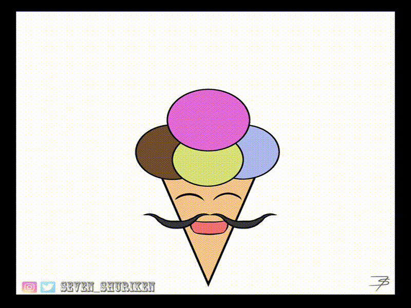 Icecream frame by frame animation 2d animate animation digitalart drawing framebyframe motion graphics