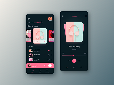 New concept of Music App - Dark app app design branding dark design inspiration music spotify ui ux ux ui ux design