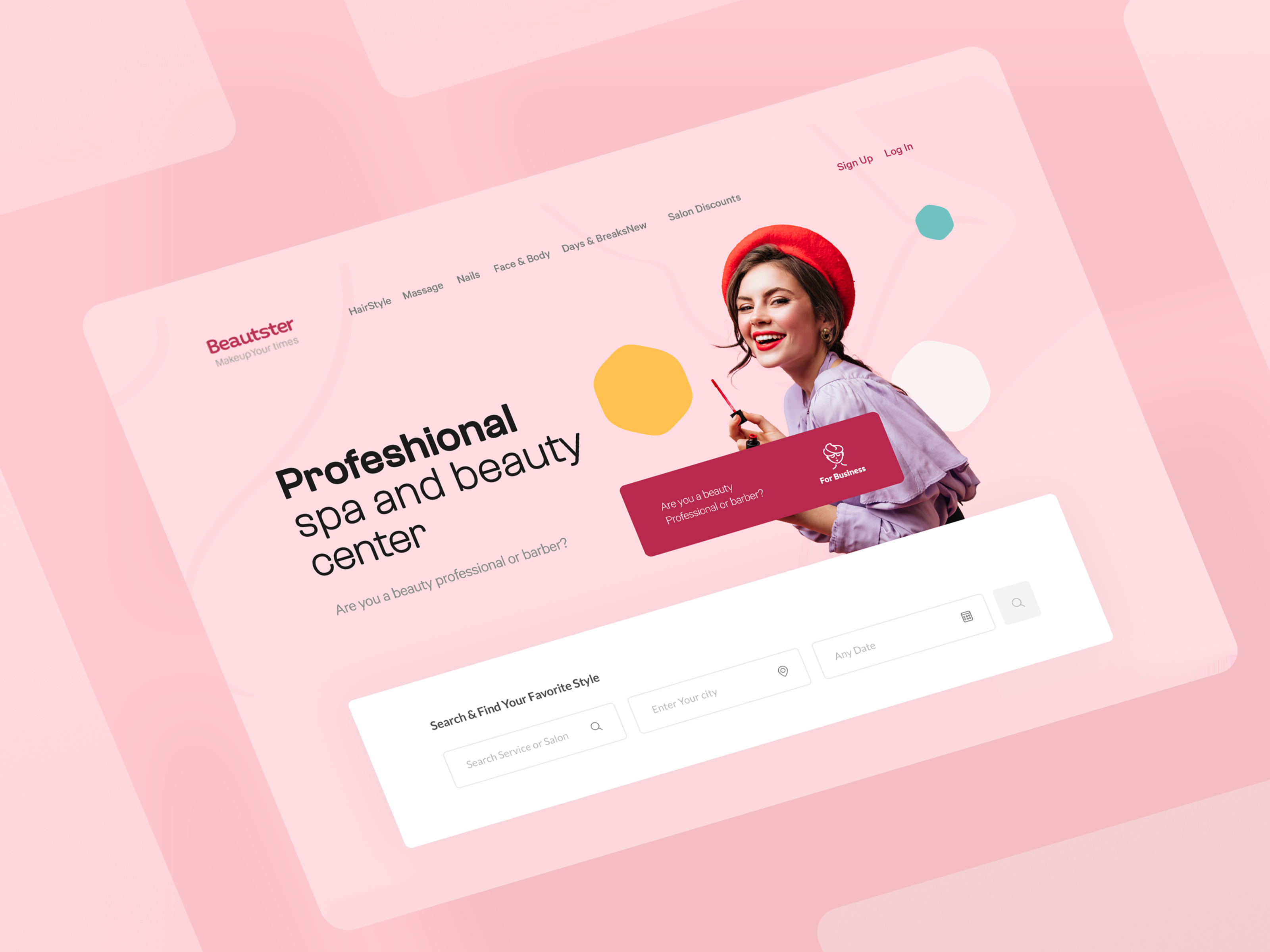 Beautster - Home Page barbershop beauty beauty clinic beauty salon bodycare booking cosmetics hairsalon hairstyle homepage landing landing page makeup nails salon salon booking app schedule skin skin care spa