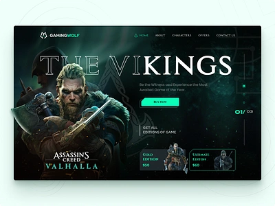 Game Web UI bright colors case study concept dark theme design game ui gamification gradient graphic design illustration interface landing page stream typography ui ux vector web web design website ui