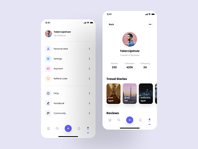 Profile & Settings menu app chat design design system feed interface ios app login messanger mobile app mobile app design mobile design system onboarding startup ui ui design ui kit ux