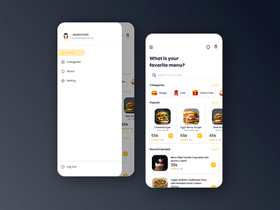 Menu Home and Homescreen design dribble figma ui ux ui design uidesign uiux design uiux designer uiuxdesign uiuxdesigner