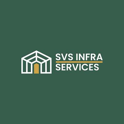 SVS INFRA SERVICES LOGO brand design geometric home home logo icon identity infra infrastructure logo logo design mark minimal real estate symbol vector