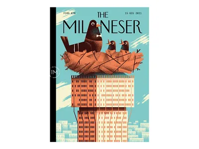 The Milaneser #76 cover illustration editorial illustration milan pidgeon sail ho studio sho studio texture vector