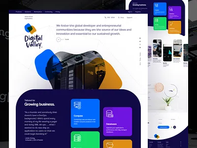 Digital Valley - Cloud Infrastructure Provider Website digitalocean exploration header hero infrastructure landing page server web design website