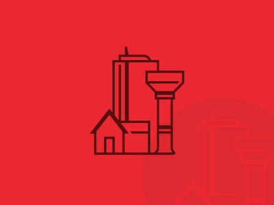 Paint Company Icon branding building geometry house icon line logo shape water tower