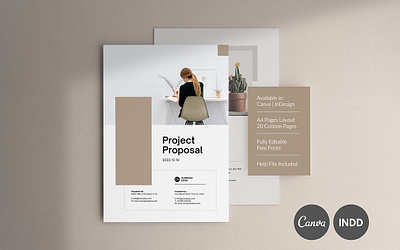 Project Proposal brochure business plan business proposal canva clean creative design minimal print profile project project plan proposal