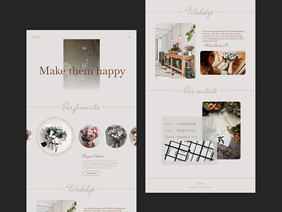 WebDesign proposal for a flower shop "Flora" design figma ui user experiens user interface ux web design web developer