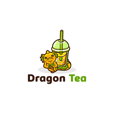 Bubble Tea Logo bubble bubble tea bubble tea logo character character design design dragon dragon logo graphic design green illustration logo logo design monster monster logo tea tea logo vector yellow