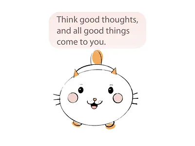 Beautiful Cute Cat Art cat cats character creative cute cute art digital sketching happy illustration inspiration kawaii law of attraction lovely mindset motivation original positive procreate quote the secret