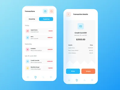 Finance Application - Transaction Details app design finance app minimal ui