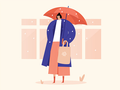 Seattle dribbble illustration rain seattle vector vectornator