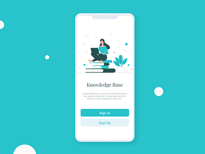 Welcome Screen Design - Knowledge Base 10ddc app app design dailyui design illustration minimal typography ui ui design uidesign uiux