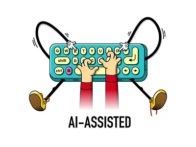 Intellicode ai artifical intelligence assisted dev development illustration keyboard