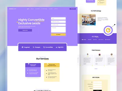 Minimal landing page design- Exclusive Leads | Real Mehedi agency design home home page homepage landing landing page landingpage minimal saas single page site ui kit uidesign uiux user interface web site webdesign webpage website