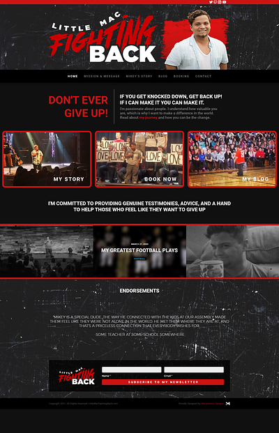 WIP - Little Mac Fighting Back branding speaker speaking website design
