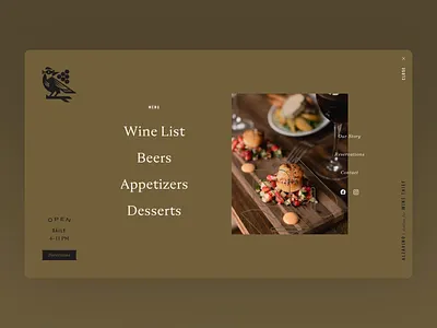 Alzavino Website Side Navigation animation branding design illustration logo menu navigation restaurant typography ui ux website