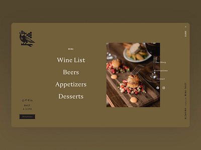 Alzavino Website Side Navigation animation branding design illustration logo menu navigation restaurant typography ui ux website