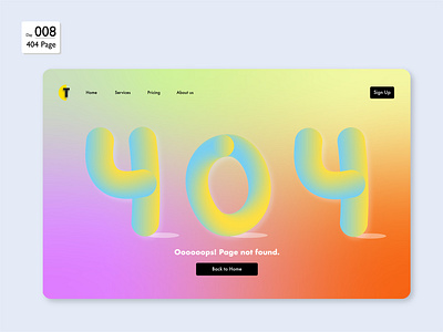 Daily UI 008 - 404 Page Web Design 404 404page dailyui design ui web webpage