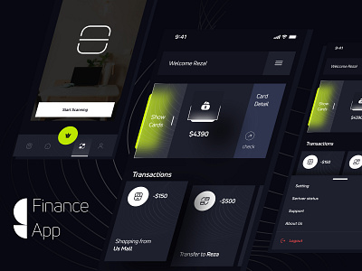 Finance App💵 [Dark] 3d app design bank app banking banking app card app cash finance finance app investment app investments money pay rezanmdesign stocks swap transfer ui ui design wallet