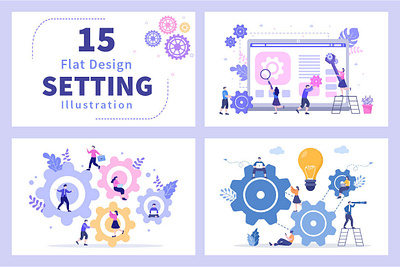 15 Setting Flat Design Illustration art flatdesign illustrations vector