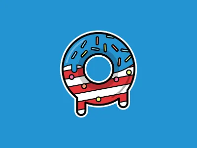 Happy 4th of July 4th of july design flag flat happy illustration logo minimal usa vector