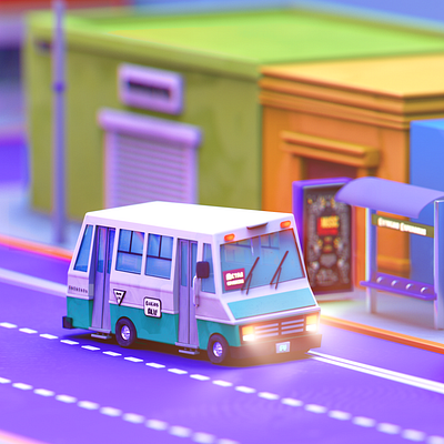 El Micro / Camioncito 3d 3d art 3d model bus camion camión car cartoon cdmx design illustration mexico public transporte