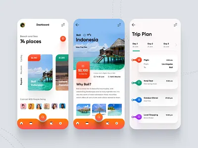Travel Agency Mobile App UI - Light Version android app appdesign application design app illustration ios mobile mobile app design mobile design mobile ui mobileapp screens travel agency ux