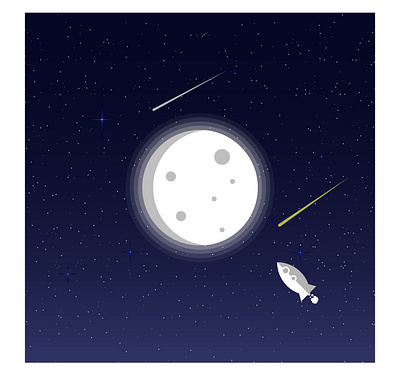 Moooon adobe illustrator going to the moon illustration rocket