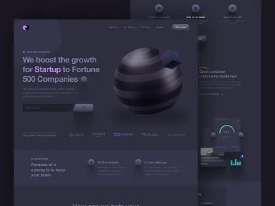 SaaS Company Landing Page - Dark Mode landing landing page web web design web page website