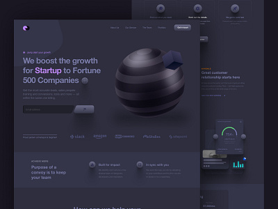 SaaS Company Landing Page - Dark Mode landing landing page web web design web page website