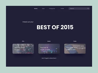 DailyUI 063 - Best of 2015 063 dailyui dailyui 063 dailyuichallenge dark mode ui