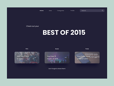 DailyUI 063 - Best of 2015 063 dailyui dailyui 063 dailyuichallenge dark mode ui