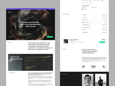 C4D Course Website 3d brand branding c4d clean course design ecommerce education interface minimal mobile portfolio product signup smiple ui ux web website