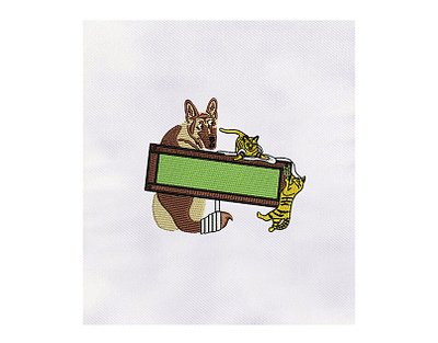 CAT AND DOG EMBROIDERY DESIGN