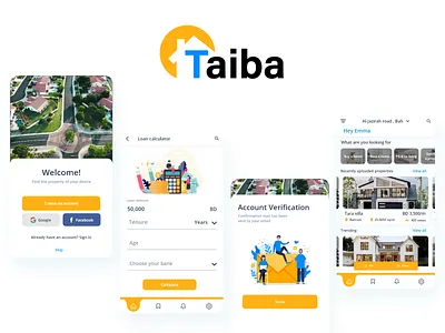 Real Estate App app branding design ui ux vector